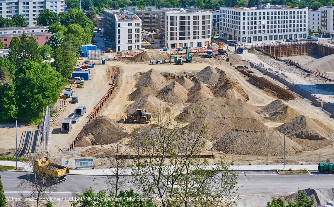 02.06.2023 - aktuelle Fotos von der Baustelle Alexisquartier in Neuperlach in München